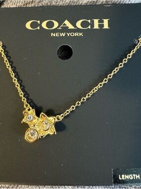 Coach Wildflower Cluster Necklace Gold Floral Trio Crystal